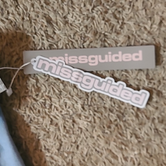 Missguided Denim Halter Mini Corset Style Bustier Dress Size Medium - Picture 5 of 7